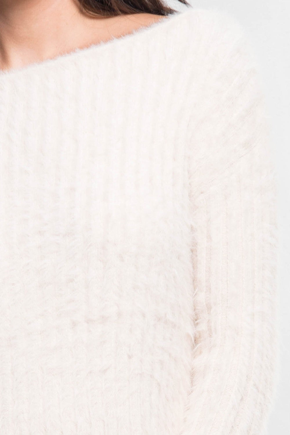 Fuzzy Shoulder Sweater
