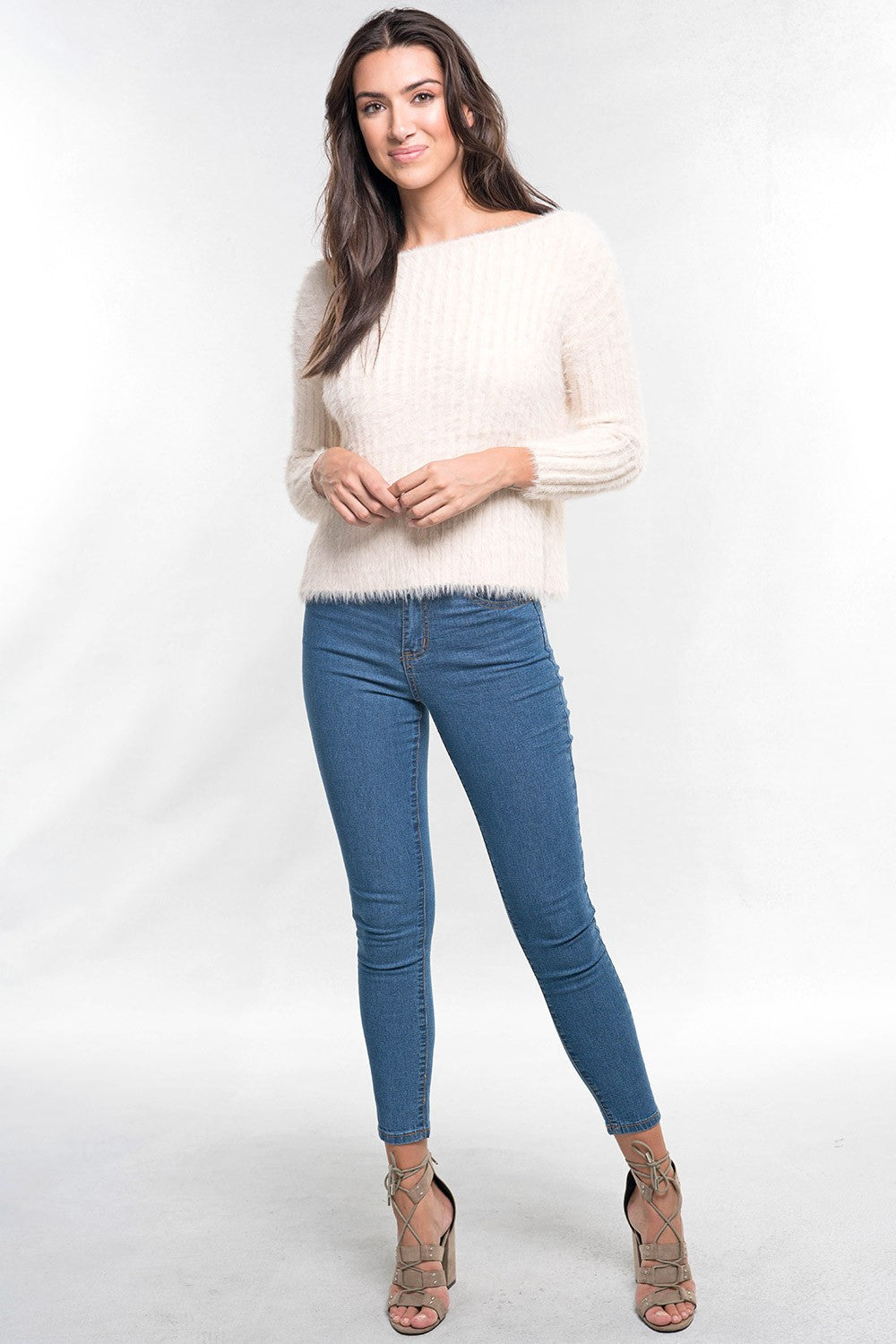 Fuzzy Shoulder Sweater