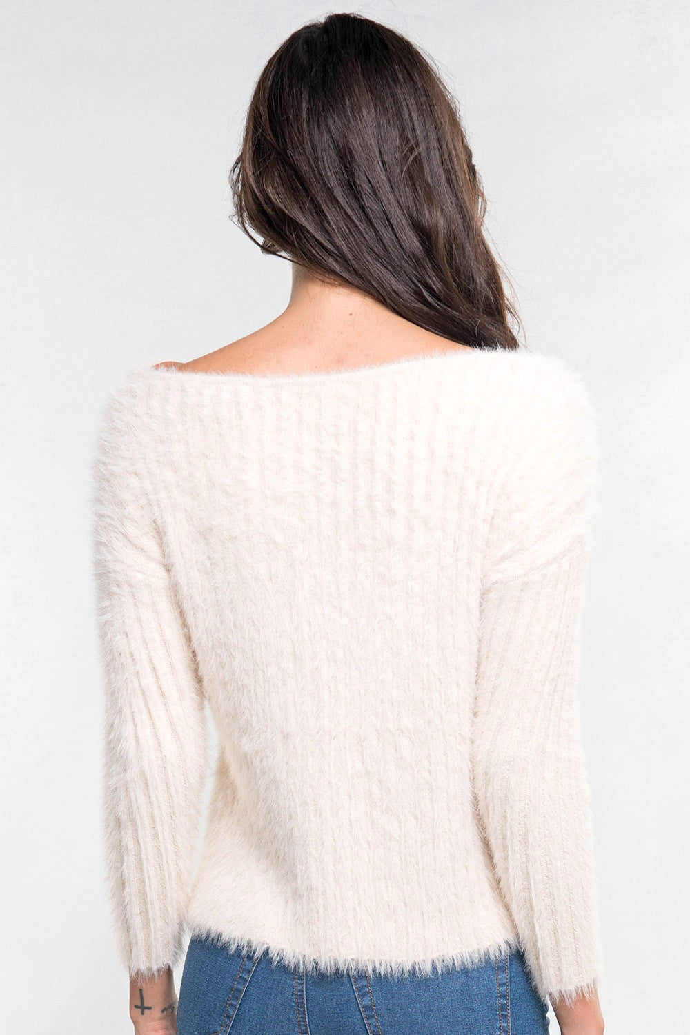 Fuzzy Shoulder Sweater