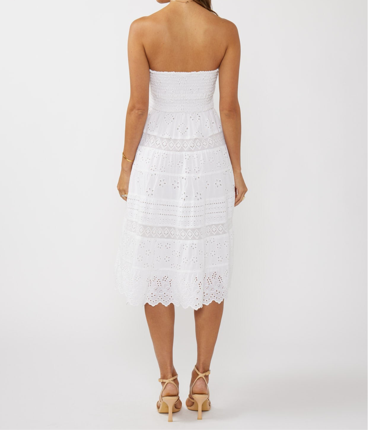 Strapless eyelet dress