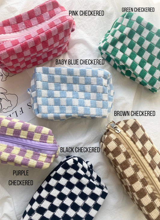 Checkered Make Up Bags