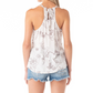 printed double strap tank