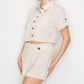Linen button up & shorts Set