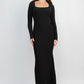 Black thin ribbed Maxi Dress