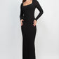 Black thin ribbed Maxi Dress