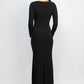 Black thin ribbed Maxi Dress