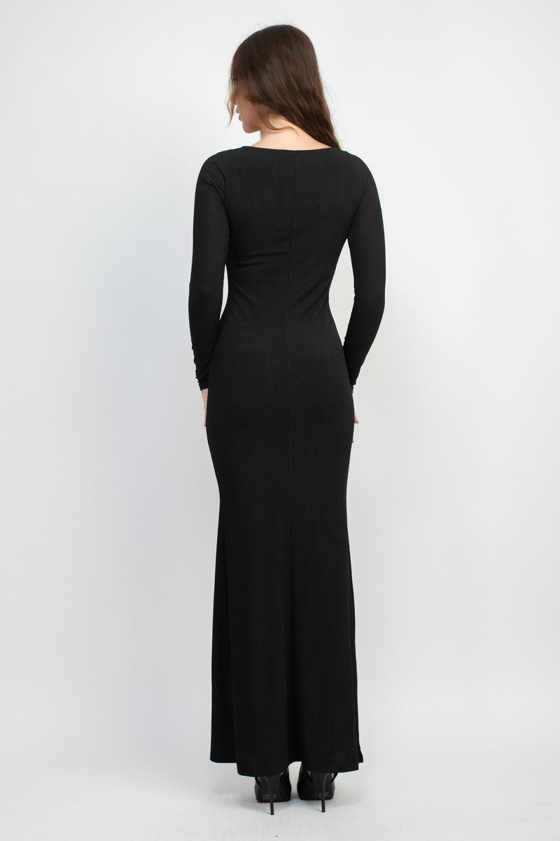 Black thin ribbed Maxi Dress