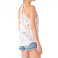 printed double strap tank