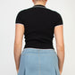 Short sleeve V neck sweater