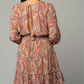 Long Sleeve Smocked Tie Back Mini Dress