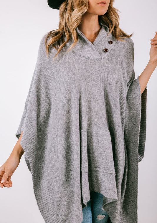 Heather Grey Poncho
