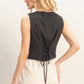 sleeveless front button top