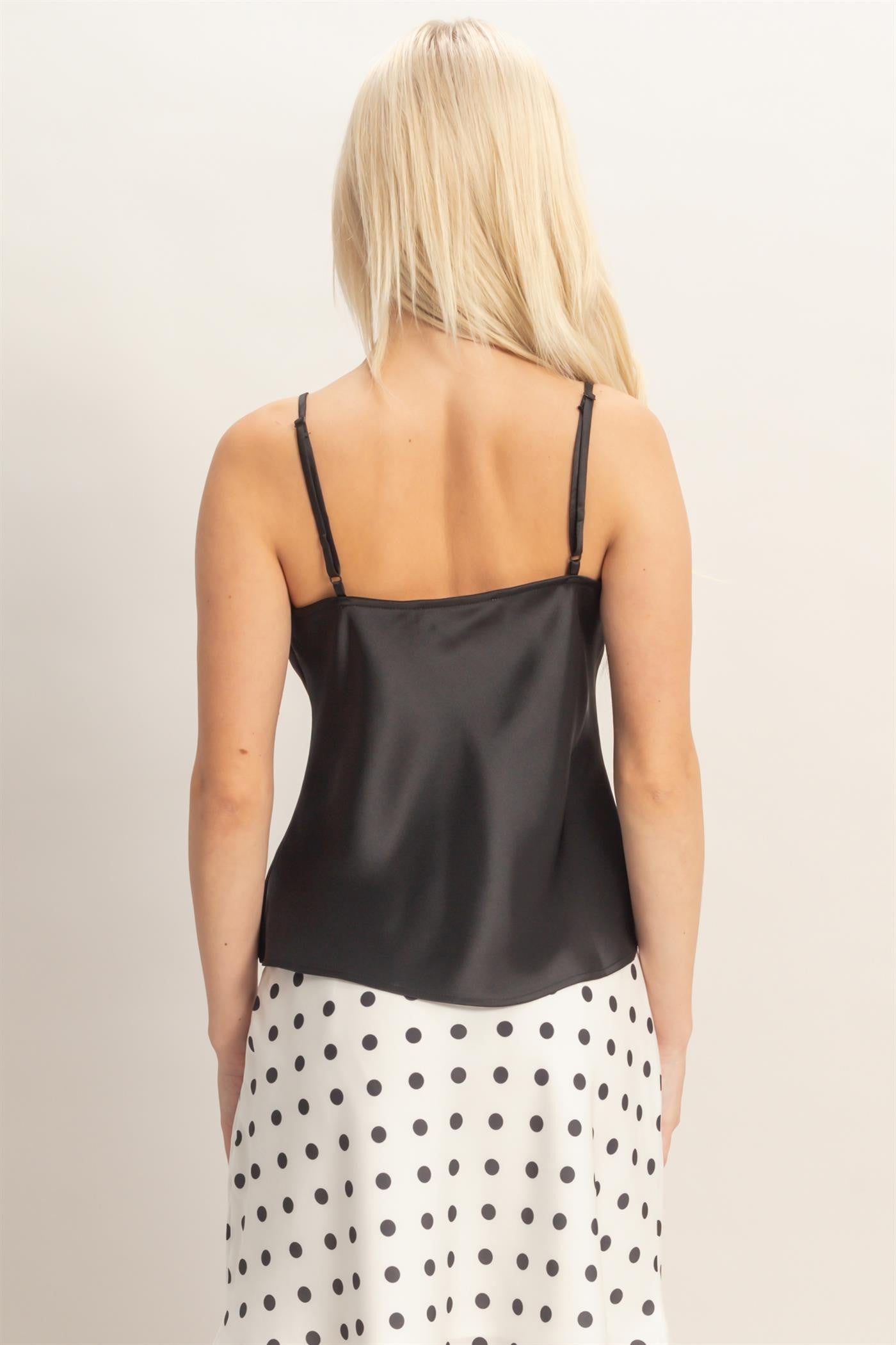 ￼ Satin draped top￼