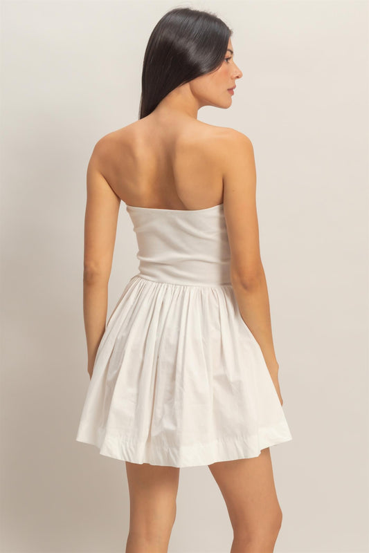 strapless short dress pockets