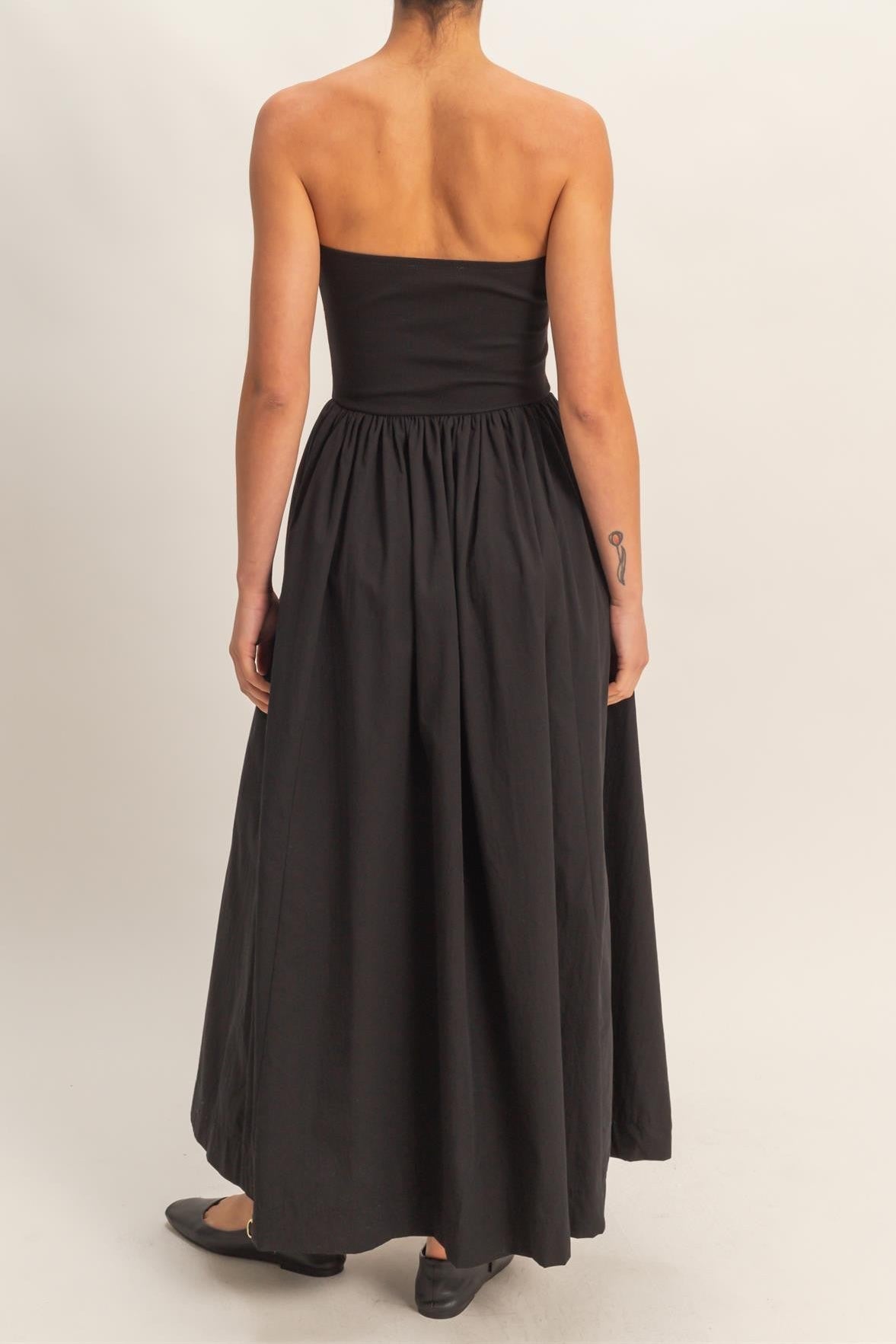 strapless midi dress