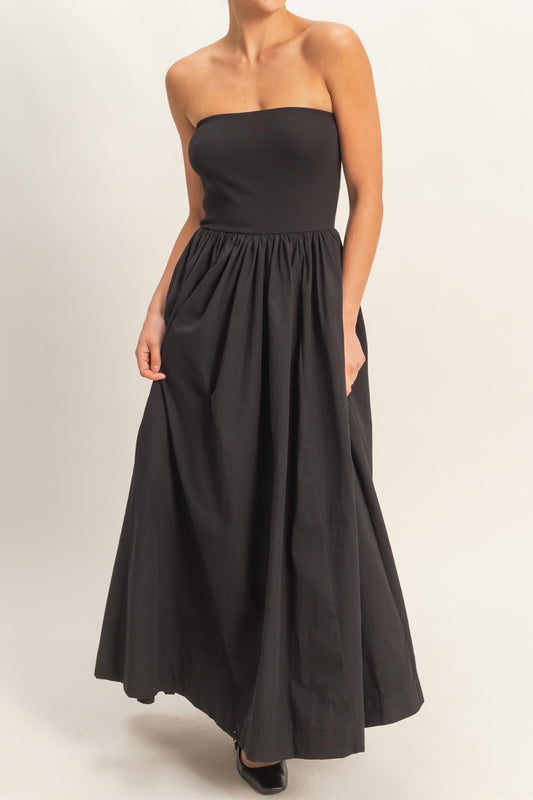 strapless midi dress