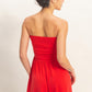 strapless shirred romper