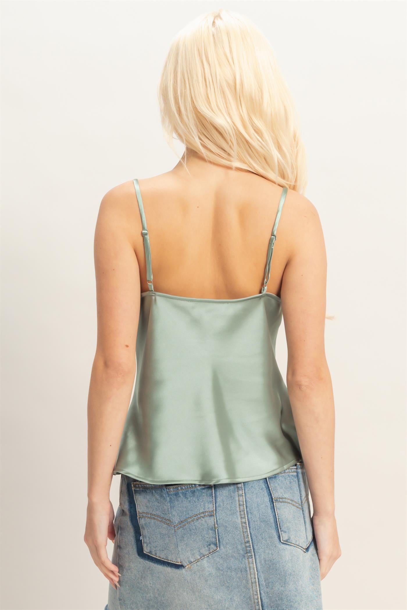 ￼ Satin draped top￼