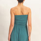 strapless shirred romper